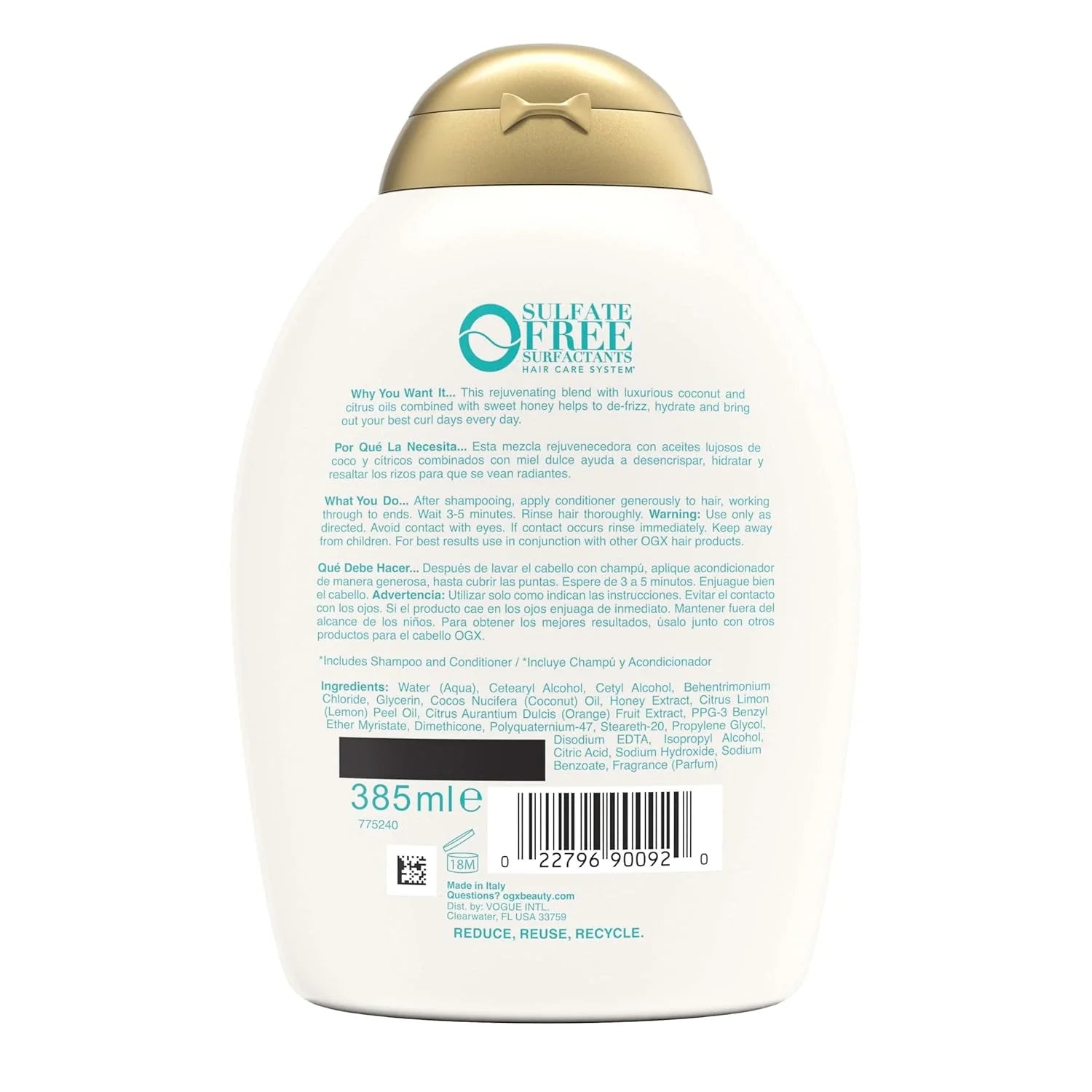 Ogx Quenching + Coconut Curls Conditioner, 385 ml