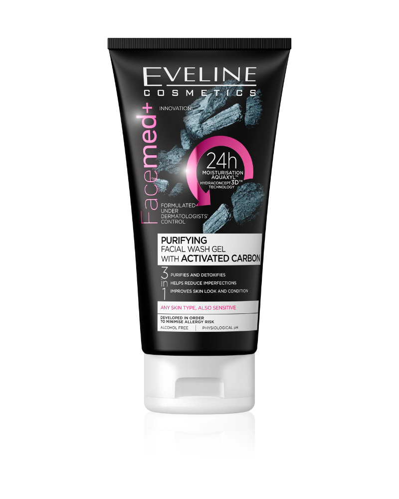 Eveline Purifying Charcoal Face Wash Gel With Activated Carbon