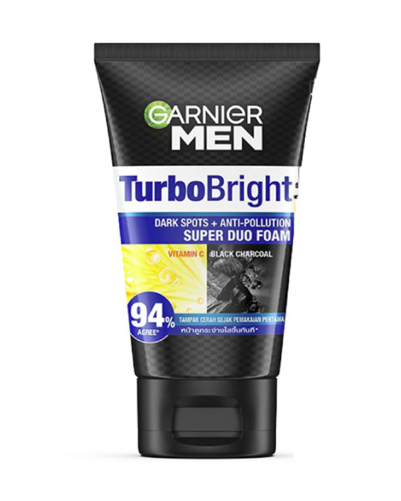 Garnier Men Turbo Bright Dark Spots + Anti Pollution Foam, 100 ml