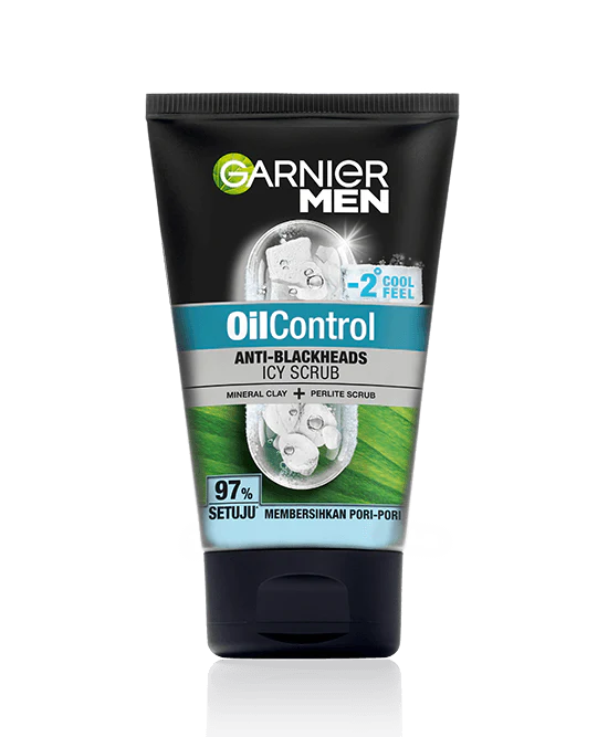 Garnier Men Oil Control Anti-Blackheads Icy Scrub, 100ml